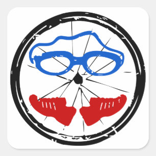 Triathlon Freak logo Vierkante Sticker