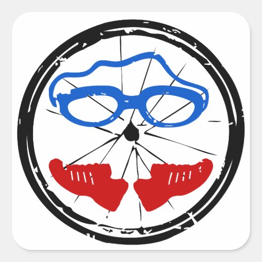 Triathlon Freak logo Vierkante Sticker (Voorkant)