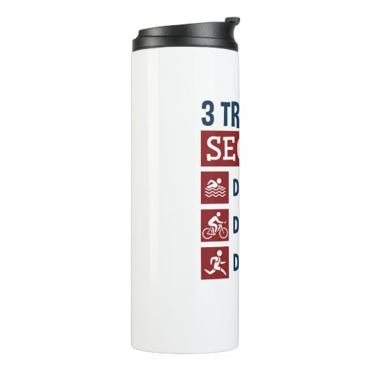 Triathlon Funny 3 Secrets hebben geen Crash Walk Thermosbeker (Gedraaid links)