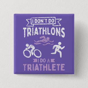 Triathlon Funny Vierkante Button 5,1 Cm