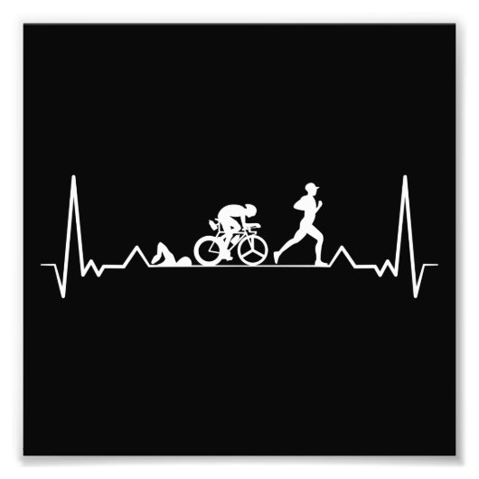 Triathlon Heartbeat Foto Afdruk (Voorkant)
