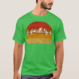 Triathlon Heartbeat Retro Grunge T-shirt
