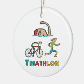 Triathlon Keramisch Ornament (Links)