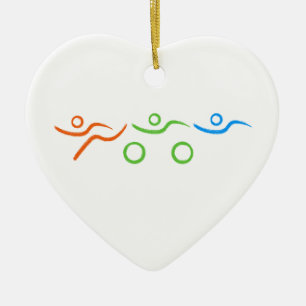 Triathlon, koel en uniek ontwerp keramisch ornament