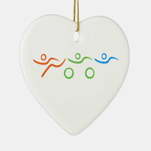 Triathlon, koel en uniek ontwerp keramisch ornament (Rechts)