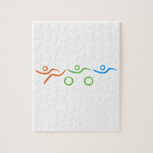 Triathlon, koel en uniek ontwerp legpuzzel (Verticaal)