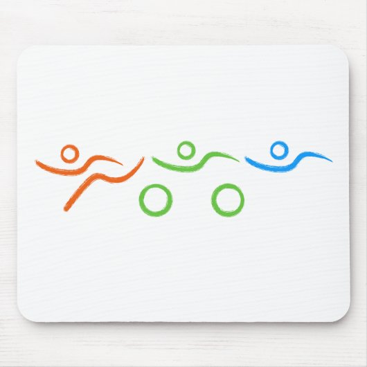 Triathlon, koel en uniek ontwerp muismat (Voorkant)