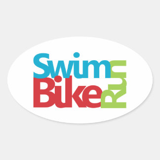 Triathlon, koel en uniek ontwerp ovale sticker