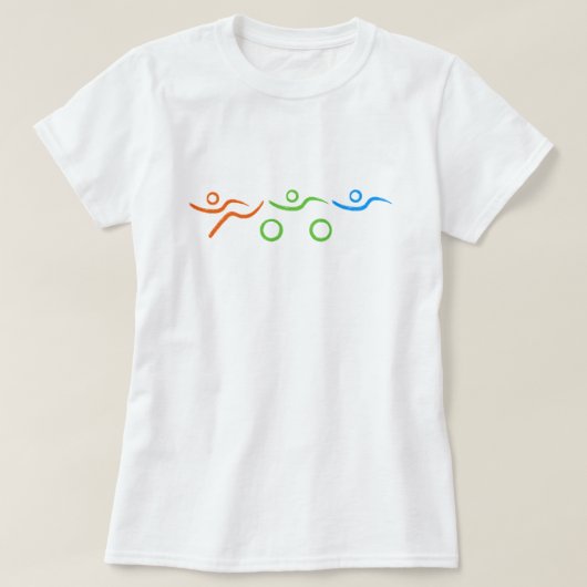 Triathlon, koel en uniek ontwerp t-shirt (Design voorkant)