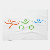 Triathlon, koel en uniek ontwerp theedoek (Horizontaal)