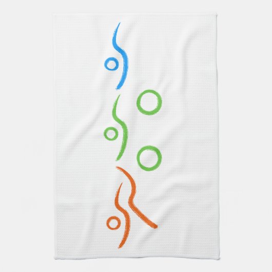 Triathlon, koel en uniek ontwerp theedoek (Verticaal)