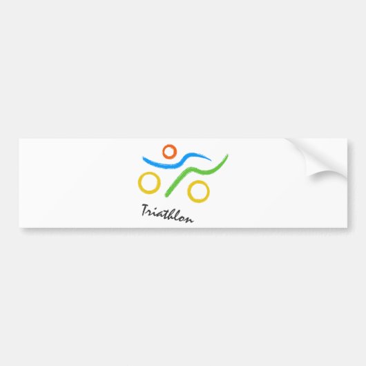 Triathlon logo bumpersticker (Voorkant)