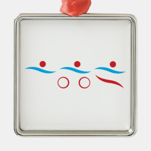 Triathlon logo cool moderne ornement métallique
