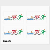 Triathlon logo iconen in kleur sticker sheet (Vel)