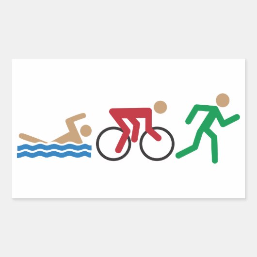 Triathlon logo iconen in kleur sticker sheet (Voorkant)