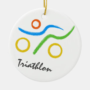 Triathlon logo keramisch ornament
