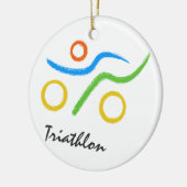 Triathlon logo keramisch ornament (Links)
