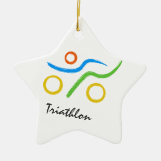 Triathlon logo keramisch ornament