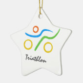 Triathlon logo keramisch ornament (Links)