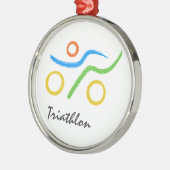Triathlon logo metalen ornament (Links)