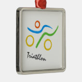 Triathlon logo metalen ornament (Rechts)