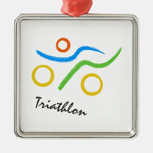 Triathlon logo metalen ornament (Voorkant)