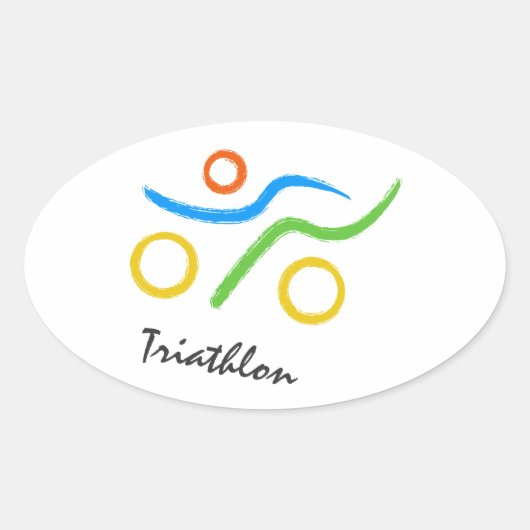 Triathlon logo ovale sticker (Voorkant)