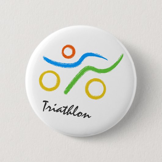 Triathlon logo ronde button 5,7 cm (Voorkant)