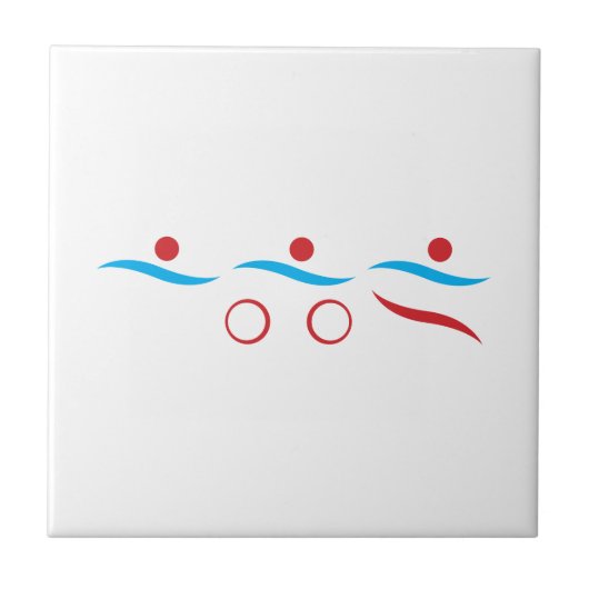 Triathlon moderne coole logo keramische tegel tegeltje (Voorkant)
