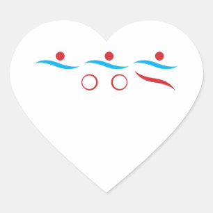 Triathlon moderne coole logo-sticker hart sticker