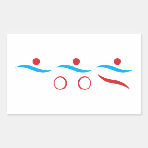 Triathlon moderne, koele, rechthoekige logo sticke sticker