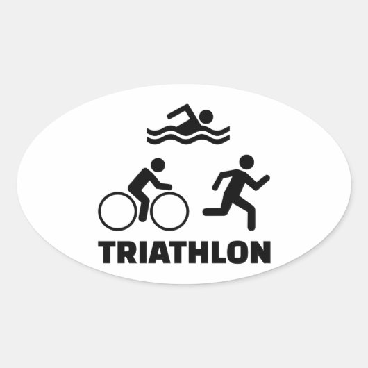Triathlon Ovale Sticker (Voorkant)