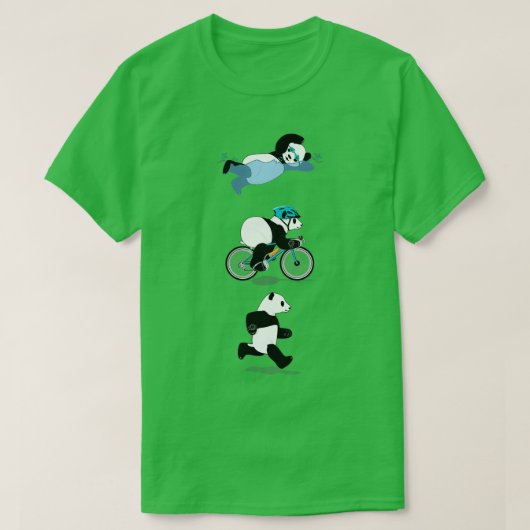 Triathlon Panda Blue Classic TShirt (Design devant)