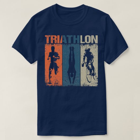 Triathlon  retro ontwerp t-shirt (Design voorkant)