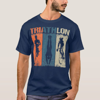 Triathlon  retro ontwerp t-shirt