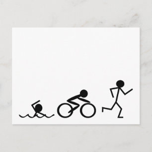 Triathlon Stick Figures Briefkaart