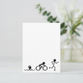 Triathlon Stick Figures Briefkaart (Staand voorkant)