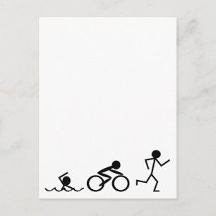 Triathlon Stick Figures Briefkaart