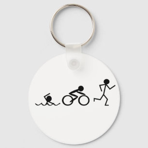 Triathlon Stick Figures Sleutelhanger