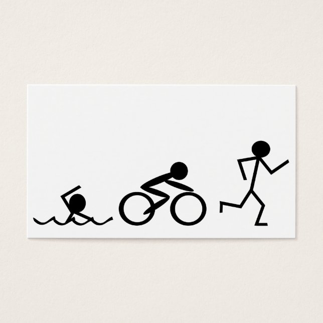 Triathlon Stick Figures Visitekaartjes (Voorkant)