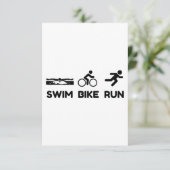 Triathlon Swim Bike Run Bedankkaart (Staand voorkant)