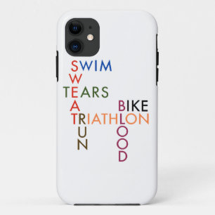 Triathlon Swim Bike run bloed Sweat Tears iPhone 11 Hoesje