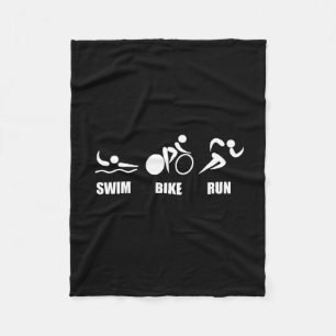 Triathlon Swim Bike Run Fleece Deken