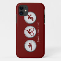 Triathlon Swim-Bike-Run iPhone 5 Hoesje (wijnrood)