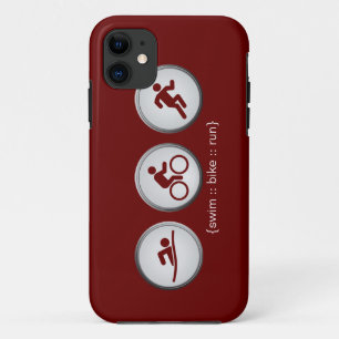 Triathlon Swim-Bike-Run iPhone 5 Hoesje (wijnrood)