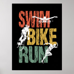 Triathlon  Swim Bike Run Poster