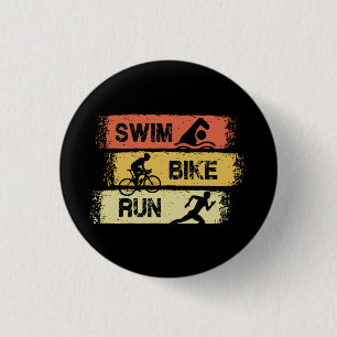 Triathlon - Swim Bike run Ronde Button 3,2 Cm