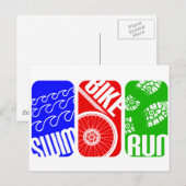 Triathlon TRI-kleurenblokken Briefkaart (Voorkant / Achterkant)