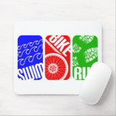 Triathlon TRI-kleurenblokken Muismat (Met muis)