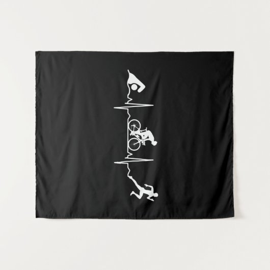 Triathlon - Triathlon - hartslag Wandkleed (Voorkant (horizontaal))